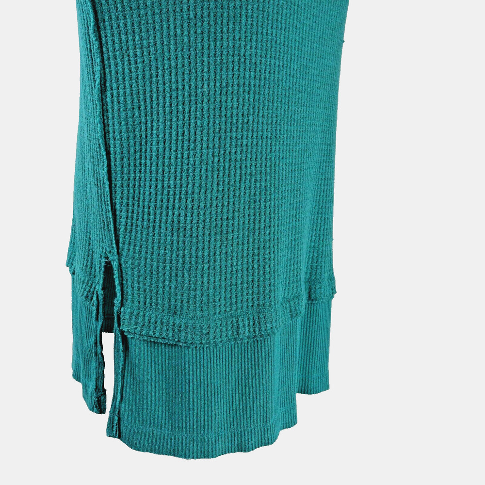Free People Size S Oversize North Shore Thermal Tunic Shirt Aqua Green - Picture 8 of 12